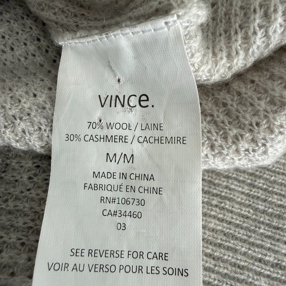 Vince Light Gray Zip Up Hooded Sweater - Picture 5 of 7